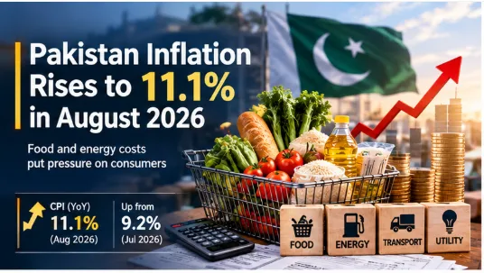 Pakistan Inflation Rises to 11.1% in August as Food and Energy Costs Put Pressure on Consumers