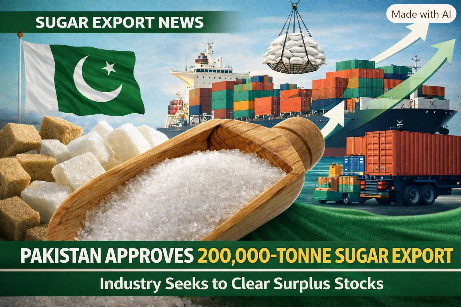 Pakistan Approves 200,000-Tonne Sugar Export as Industry Seeks to Clear Surplus Stocks